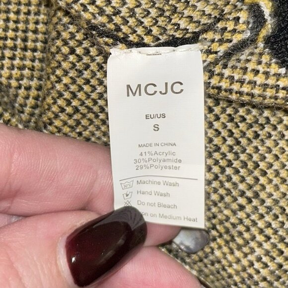 MCJC American Bald Eagle Black Graphic Long Sleeve Acrylic Blend Sweater Small - Picture 7 of 8